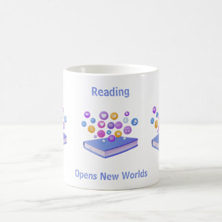 LESEN Öffnet neue Welten Buch benutzerdefinierter Kaffeetasse