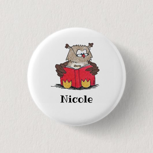 LESEN-OWL-Taste von Nicole Janes Button (Vorderseite)