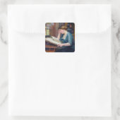 Lesen Quadratischer Aufkleber (Tasche)