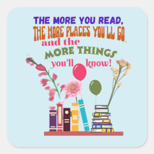 Lesen Quadratischer Aufkleber