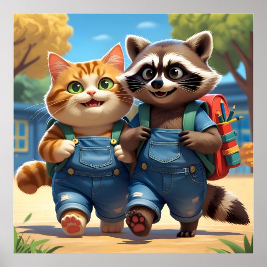 Lesen, Rechtschreibung, Rucksäcke und Lächeln V2 Poster (Vorne)