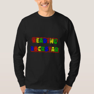 Lesen Rockstar Kinder Cool Monster Buchstaben Lese T-Shirt
