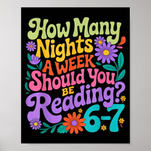 Lesen Sechs Sieben Meme Buchliebhaber 67 Lehrer 6 Poster