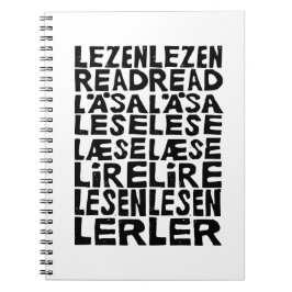 Lesen Sie 8 Sprachen Lino Print Spiral Foto Notebo Notizblock