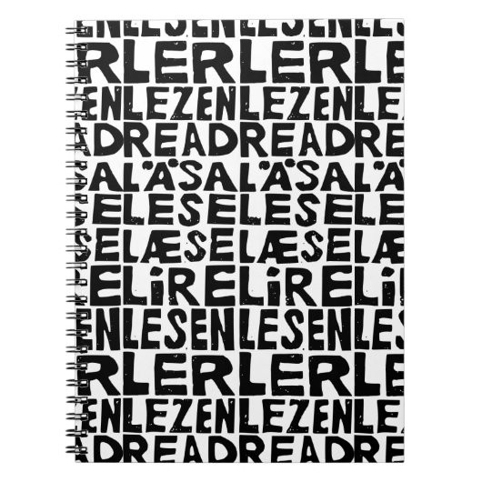 Lesen Sie 8 Sprachen Lino Print Spiral Foto Notebo Notizblock (Vorderseite)