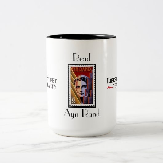Lesen Sie Ayn Rand-Tasse Zweifarbige Tasse (Mittel)