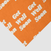 Lesen Sie bald den Text auf Orange Seidenpapier (Detail)