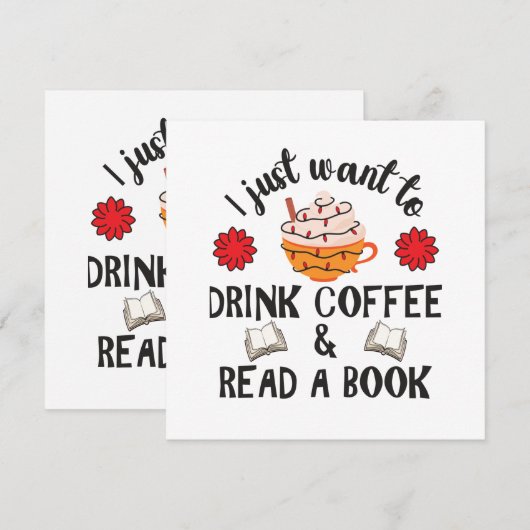 Lesen Sie Buch und trinken Kaffee (Vorne/Hinten)