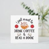 Lesen Sie Buch und trinken Kaffee (Stehend Vorderseite)