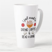 Lesen Sie Buch und trinken Kaffee Milchtasse (Rechte Ecke)