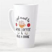 Lesen Sie Buch und trinken Kaffee Milchtasse (Linke Ecke)
