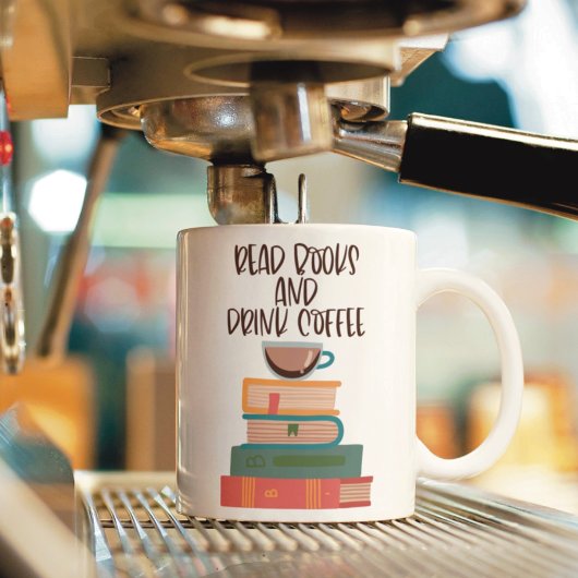 Lesen Sie Bücher und trinken Sie Kaffee-Tasse Kaffeetasse