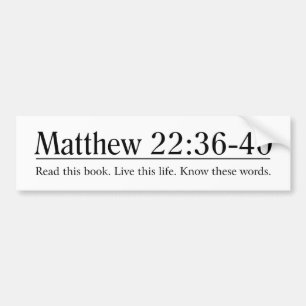 Lesen Sie das Bibel-Matthew-22:36 - 40 Autoaufkleber