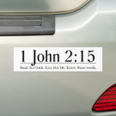 Lesen Sie das John-2:15 der Bibel-1 Autoaufkleber (Auf Auto)