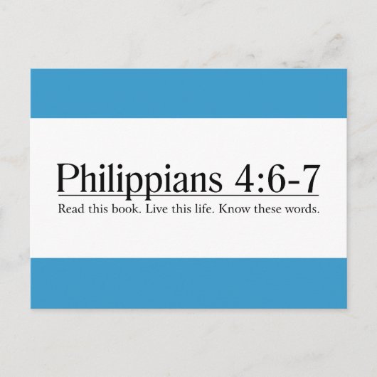 Lesen Sie die Bibel Philippinen 4:6-7 Postkarte (Vorderseite)