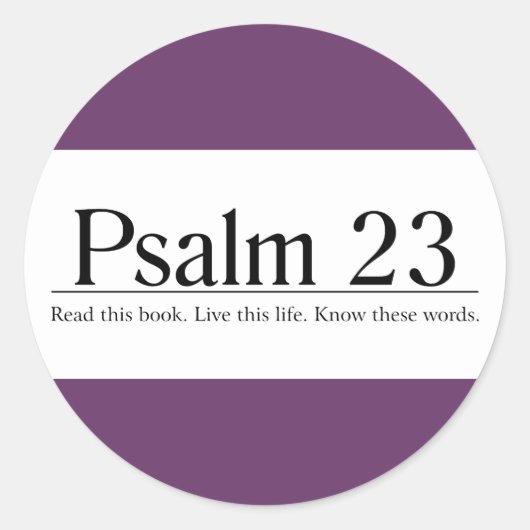 Lesen Sie die Bibel Psalm 23 Runder Aufkleber (Vorderseite)