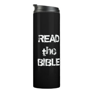 Lesen Sie die Bibel Schwarz und Weiß Thermosbecher
