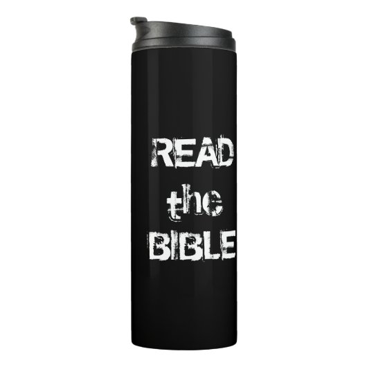 Lesen Sie die Bibel Schwarz und Weiß Thermosbecher (Nach rechts gedreht)