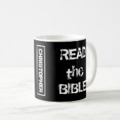 Lesen Sie die Bibel Schwarz & Weiß Kaffeetasse (VorderseiteRechts)
