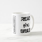 Lesen Sie die Bibel Weiß und Schwarz Kaffeetasse (VorderseiteRechts)