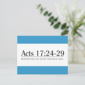 Lesen Sie die Bibelgesetze 17:24-29 Postkarte (Stehend Vorderseite)