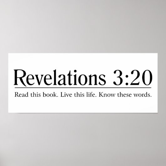 Lesen Sie die Bibelrevelationen 3:20 Poster (Vorne)