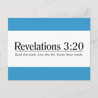 Lesen Sie die Bibelrevelationen 3:20 Postkarte