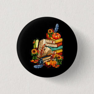 Lesen Sie die Bibliothek Lover Reader Pumpkin Tha Button