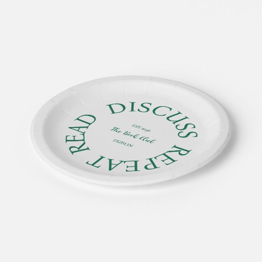 Lesen Sie die Diskussion Wiederholen des Buchklubs Pappteller (Schrägansicht)