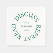 Lesen Sie die Diskussion Wiederholen des Buchklubs Serviette (Vorderseite)