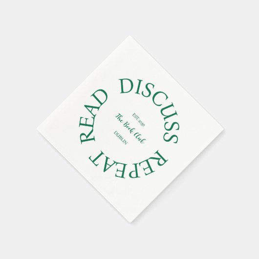 Lesen Sie die Diskussion Wiederholen des Buchklubs Serviette (Ecke)