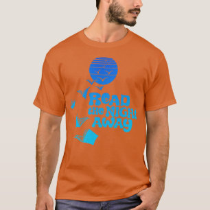Lesen Sie die Nacht weg Retro blau T-Shirt
