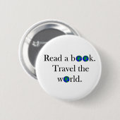 Lesen Sie eine Buch Reise die Welt Button (Vorne & Hinten)