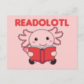 Lesen Sie einen Axolotl, der viele Bücher in Postw Postkarte (Vorderseite)