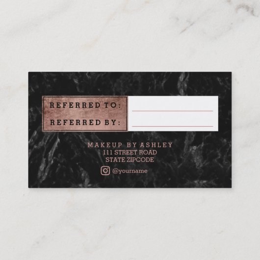 Lesen Sie einen Freund Rose Gold Typografie schwar Empfehlungskarte (Rückseite)