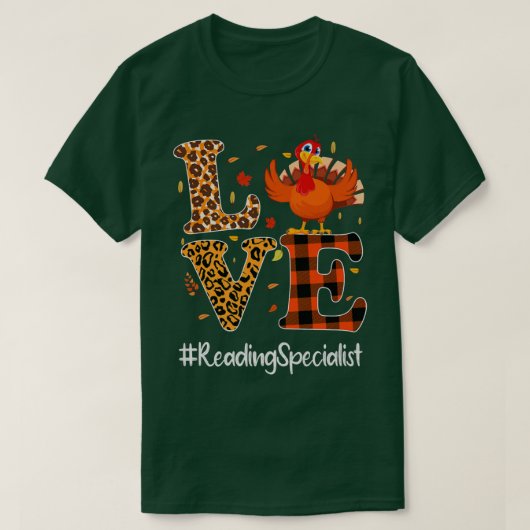 Lesen Sie Fachleute Liebe Erntedank Leopard Turke T-Shirt (Design vorne)