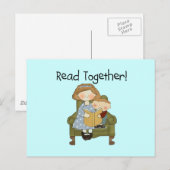 Lesen Sie gemeinsam Mama und Boy Tshirts und Gesch Postkarte (Vorne/Hinten)