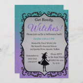 Lesen Sie, Hexen! Halloween-Party Einladung (Vorne/Hinten)