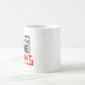 Lesen Sie immer die Ankündigung der Fine Print Pre Kaffeetasse (Mittel)