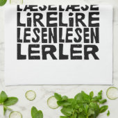 Lesen Sie in 8 Sprachen Lino Print Kitchen Handtüc Geschirrtuch (Gefaltet)
