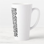 Lesen Sie in 8 Sprachen Lino Print Latte Tasse (Rechts)