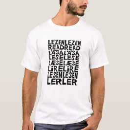 Lesen Sie in 8 Sprachen Lino Print T - Shirt