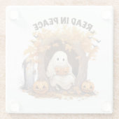 Lesen Sie in Peace Boo Ghost Glasuntersetzer (Rückseite)