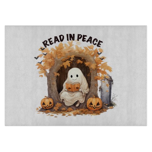 Lesen Sie in Peace Boo Ghost Schneidebrett (Vorderseite)