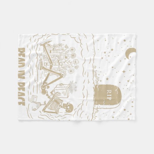 Lesen Sie in Peace Skeleton Bücher lesen Funny Hal Fleecedecke (Vorderseite (Horizontal))