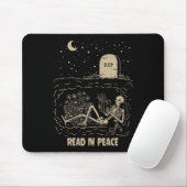 Lesen Sie in Peace Skeleton Bücher lesen Funny Hal Mousepad (Mit Mouse)
