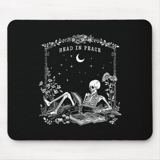 Lesen Sie in Peace Spooky Lehrer Skeleton Trick le Mousepad (Vorne)
