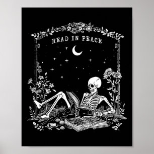 Lesen Sie in Peace Spooky Lehrer Skeleton Trick le Poster