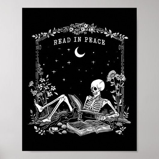 Lesen Sie in Peace Spooky Lehrer Skeleton Trick le Poster (Vorne)