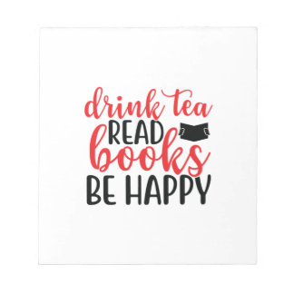 Lesen Sie Kunst Drink Tee Lesen Sie Bücher sind gl Notizblock